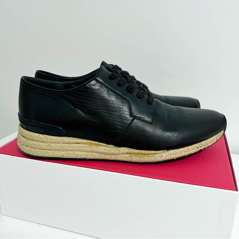 Vince Leather Espadrille Sneakers - Black Sneakers, Shoes